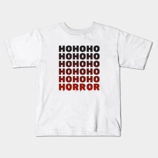 Ho Ho Ho Horror Black and Red Text Kids T-Shirt